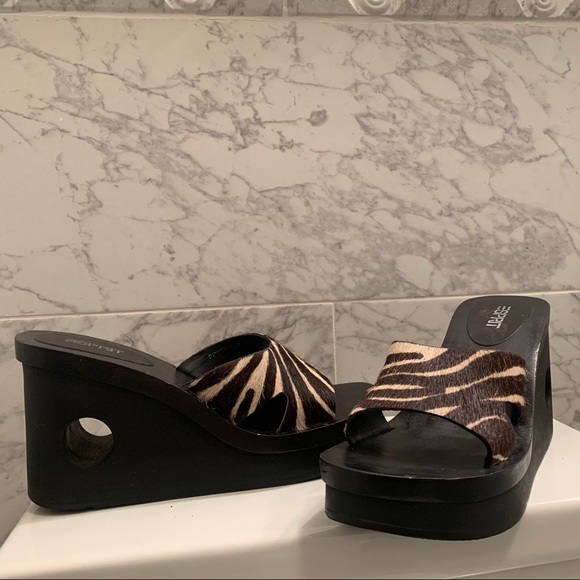 Vintage 90s Open Platform Sandals W8.5 - Picture 3 of 3